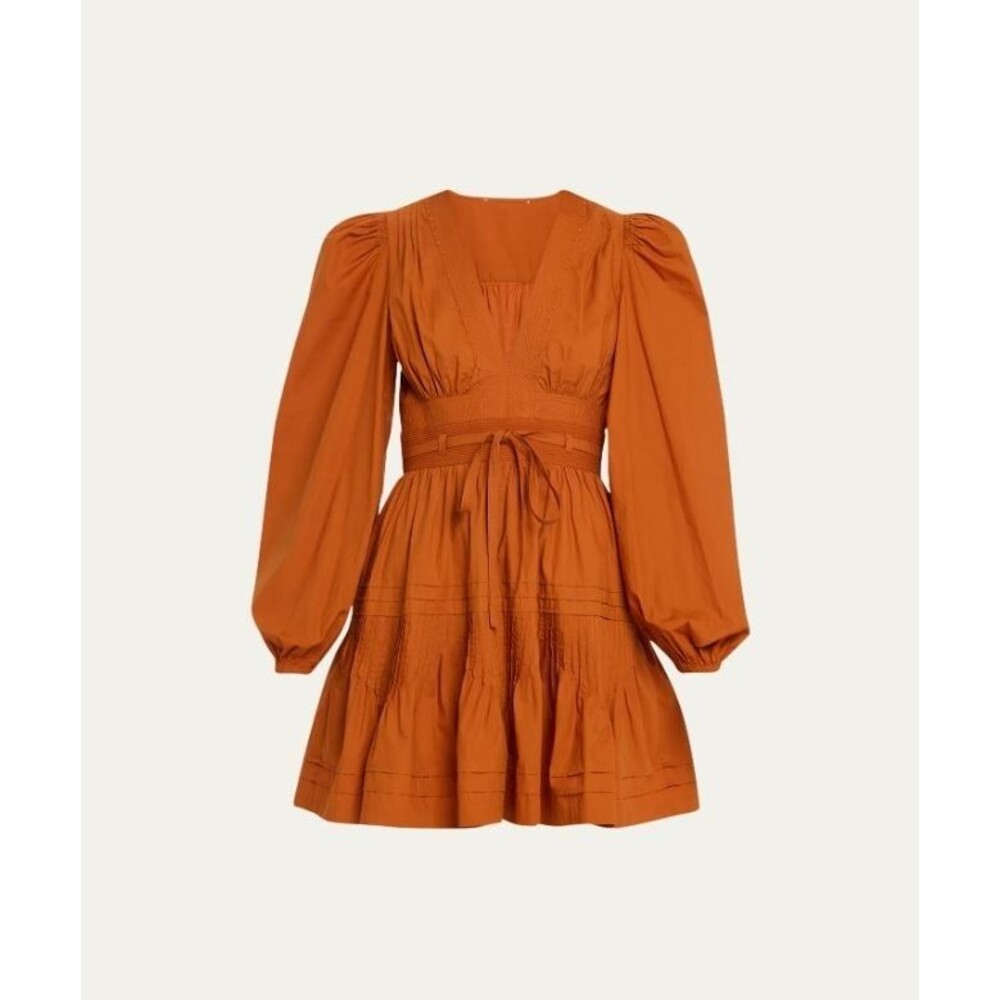 Ulla Johnson Rosalind Cotton Poplin Mini Dress Saffron Size 4
